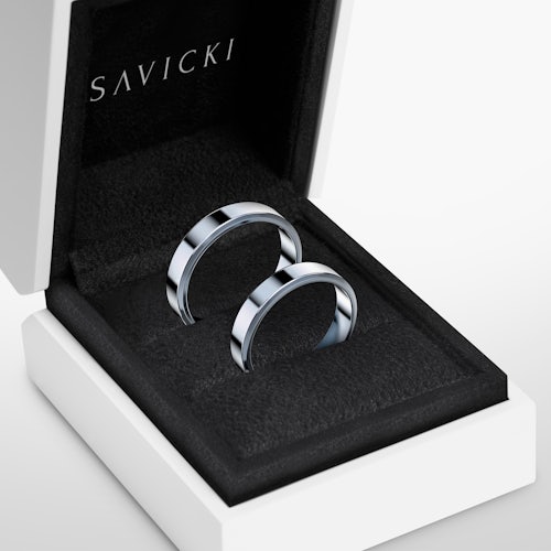 Obrączki ślubne: białe złoto, z fazą, 4 mm